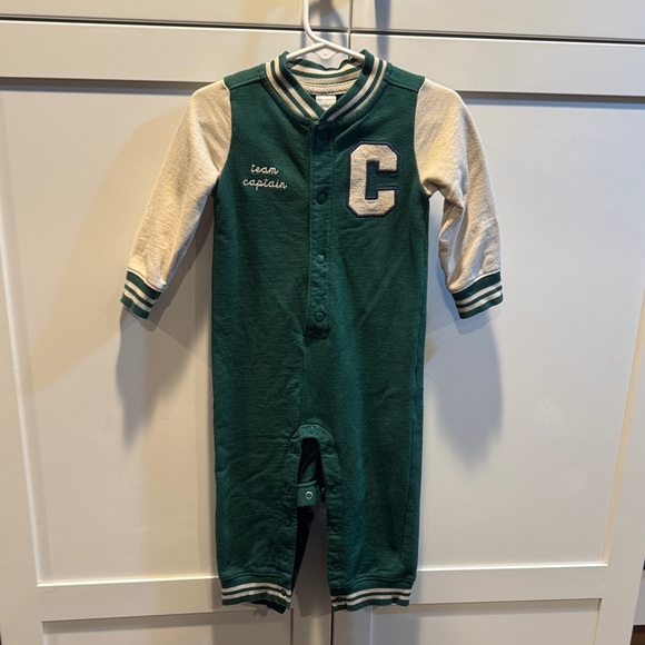 Carter's Other - 4/$15 Carter’s Team Captain One Piece Green and Cream- Size 18 months